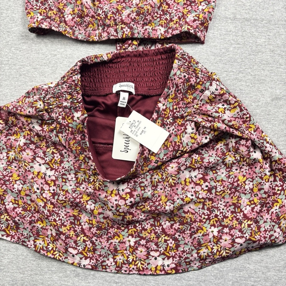 NWT Speechless Kids Floral 2-Pc Dress Skirt Ruffle Sleeve Top Girls 16 Y2K‎ - Picture 12 of 12